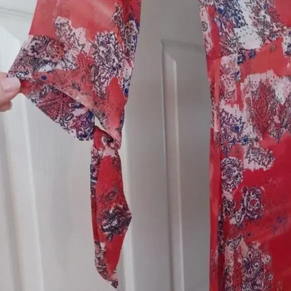 IRO PARIS Gramy Wrap-Effect Printed Crepe de Chine Midi Dress M NWT - Picture 8 of 13